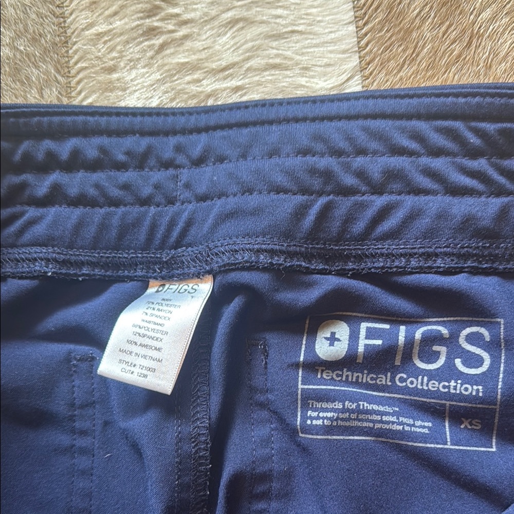 Figs Navy Blue Technical Collection Scrub Pants